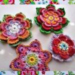 3 Colorful Flowers Crochet..